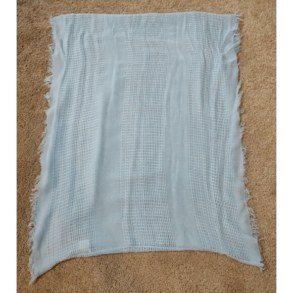 Charming Charlie light blue fringed infinity scarf 100% acrylic 25 x 64" - Picture 1 of 4